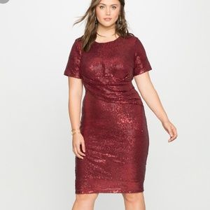 Eloquii Size 20 Crimson Short Sleeved Sequin Dress